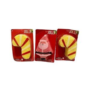 Be Jolly Beaded Christmas Foam 3 Pack Lot 7g Each Santa and Candy Canes